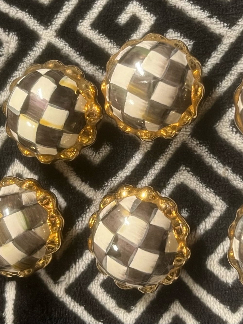 8 MacKenzie-Childs Courtly Check Round Knob